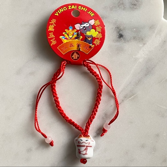 Set of 4 Bracelets ๐ฟ Buddha, Lucky Cat in Orange, Elephant, Evil Eye ๐งฟ - Picture 2 of 5